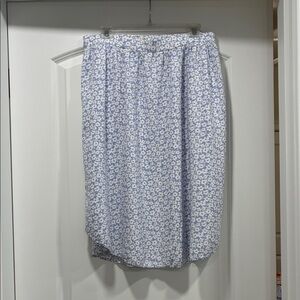 J. Crew Blue and White Floral Midi Skirt